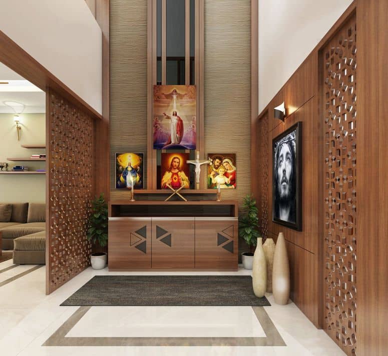 Contemporary-Christian-Prayer-Room-design-in-nagercoil